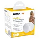 Medela Safe & Dry Washable Nursing Pads, 4 Count Breast Pads for Breastfeeding, Ultra-Absorbent, Reusable, No-Slip Contoured Design by TinyTreasures Baby Boutique