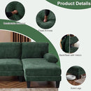 Karl home U-Shape Sectional Sofa Couch 111" Modern 4-Seat Sofa with Chaises Chenille Fabric Upholstered Covertible Couch with Wood Grain Legs for Living Room, Reception Room, Apartment, Green by CozyNest Decor