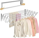 XL-31.5" Wall Mounted Clothes Drying Rack, 130 LBS Large Capacity Rustproof Retractable Clothes Rack, Collapsible Drying Rack Easy to Install with 7 Drying Rods, Space Saving for Laundry-White by CozyNest Decor