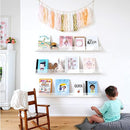 36 Inch 50% Thicker Clear Acrylic Book Shelves, Invisible Kids Wall Bookshelves for Baby Storage Book Rack, Toy Organizer, Book Display, Playroom, Bedroom, Toddler Room, Nursery 2 Packs by TinyTreasures Baby Boutique