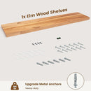 Rustic Elm Wood Floating Shelf for Wall, Flat Edge 48"W x 9.2"D x 1.4"H, 1 Pack with Invisible Bracket, Large Wall Mounted Storage Shelf for Living Room Bedroom Kitchen Bathroom Decor, Natural Finish by TinyTreasures Baby Boutique