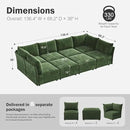 136.4" Oversized Modular Sectional Sleeper Sofa Bed, U Shaped Convertible Couch with Movable Ottoman, Large 8 Seat Corner Couches for Living Room Deep Seat Green Chenille by CozyNest Decor