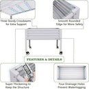 A ANLEOLIFE Galvanized Raised Garden Bed with Legs,48x24x35in Large Elevated Planter Box on Wheels with Drainage Holes for Backyard, Balcony, Patio, 600lb Capacity, Antique White by GreenHaven Gardens