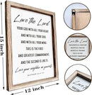 Christian Wall Plaque, Master Bedroom Decor Above Bed, Rustic Farmhouse Christian Decor, Matthew 22:37-39 Signs, Framed Wall Plaque Sign 15 * 11.5 inches, Love the Lord Sign by CozyNest Decor