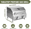 Bestfire Tabletop Gas Grill 2 Burners, 20,000 BTUs Stainless Steel Portable Propane Grill with Legs for Outdoor Patio Backyard Camping, Tailgating, and RV Trips by GreenHaven Gardens