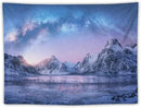 HZOHNAGO Mountain Tapestry Aurora Snow Mountain Sunset Pattern Printed Wall Tapestry Wall Hanging for Bedroom Living Room Dorm 40" W x 30" H by CozyNest Decor