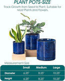vancasso Ceramic Planters, Plant Pots for Indoor Plants, 6.25+8.25+10.25 Inch Ceramic Pots for Plants, Flower Pots with Drainage Holes (Blue, 6.25+8.25+10.25 Inch) by CozyNest Decor