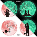 Quanhaigou Glow in The Dark Wall or Ceiling Moon Stickers – Luminous Decal Sticker for Simulated Planet Effect at Night – Red 3D Earth Black Tree Cat by CozyNest Decor