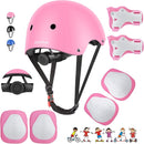 DaCool Kids Bike Helmet Set Skateboard Knee Pads - Kids Helmet Elbow Pads Wrist Guards Adjustable for 3~10yrs Girl Boy Kids Protective Gear Set for Sport Cycling Bike Roller Skating Scooter by TinyTreasures Baby Boutique