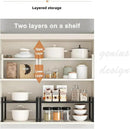 3 Pack Expandable Cabinet Shelf Organizer Kitchen Shelf Riser Stackable Pantry Shelves Kitchen Organizers and Storage Metal Spice Rack Countertop Organizer Cupboard Adjustable Shelfs Desk Rack Shelf by CozyNest Decor