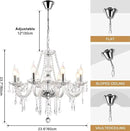 Modern Elegant 8 Lights K9 Crystal Glass Chandelier Pendant Ceiling Lighting European Style for Dining Living Room Bedroom Transparent, 8 E12 Bulbs Required by CozyNest Decor