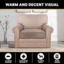 PrinceDeco Velvet Stretch Couch Cushion Cover Soft Cushion Slipcover for Chair Cushion Furniture Protector Seat Cushion Sofa Cover (Width Up to 29.5", Taupe) by CozyNest Decor