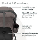 UPPAbaby Ridge Jogging Stroller/Durable Performance Jogger with Never-Flat Tires/Built for Walking, Running, Hiking/Water Bottle Holder and Basket Cover Included/Theo (Dark Taupe/Carbon Frame) by TinyTreasures Baby Boutique