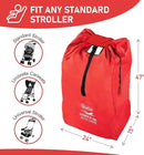 Travel Stroller Bag for Airplane, Red, 47" H x 24" W x 15" D, Fits Most Large, Single, Double, Jogging Strollers,Waterproof, Heavy-Duty Protection, Easy-to-Carry Design by TinyTreasures Baby Boutique
