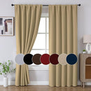 Joydeco Blackout Curtains 108 Inches Long, Thermal Insulated Black Out Curtains 2 Panels Set, Room Darkening Drapes for Living Room Window Rod Pocket Back Tab (W52 x L108 Inch, Beige) by TinyTreasures Baby Boutique