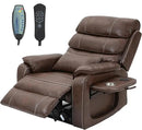 Power Lift Recliner Chair for Adults Elderly Lay Flat Leather Recliners with Massage Heating, Extended Footrest, Wireless Charging Device, USB Ports, Cup Holder, Lumbar Pillow, Up to 400LBS by CozyNest Decor