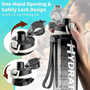 Water Bottle, 32 oz Motivational Water Bottles with Time Marker-Tritan & BPA Free, Sports Water Bottle with Time to Drink & Strap, Wide Mouth, Leakproof -Gift for Christmas Gym Fitness & Outdoor by CozyNest Decor