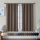 Simplebrand Ava Brown Short Blackout Curtains for Bedroom 54 Inches Long 2 Panels Set, Solid Thermal Insulated, Energy Saving Window Treatment Curtains Blackout Drapes, W40 x L54 Inch, Brown by TinyTreasures Baby Boutique