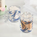 2 Pack Qtip Holder Organizer Dispenser Dragonflies Bathroom Storage Canister Cotton Ball Holder Container for Cotton Swabs/Pads/Floss by CozyNest Decor