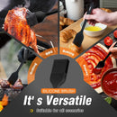 Walfos BBQ Gloves - 500°F Heat Resistant Grilling Gloves Set with Meat shredding Claws & Silicone Brush, Non-Slip Kitchen Silicone Oven Mitt, for Barbecue, Cooking, Baking, Cutting, Black by GreenHaven Gardens