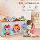 Toy Box Chest for Kids, Collapsible Oxford Toy Storage Box with Handles Mesh Pockets, Extra Large Sturdy Waterproof Organiser for Bedroom Playroom, 37.7×12.5×15.7 Inch (Cute Animal) by TinyTreasures Baby Boutique