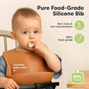 KeaBabies 2-Pack Silicone Baby Bibs for Eating - Sturdy Food-Grade Silicone Bibs for Babies Girl, Boy, Large Food Catcher, Clean & Put On Easily, Waterproof Toddler Feeding Essentials (Terracotta) by TinyTreasures Baby Boutique