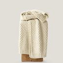 Chunky Chenille Knit Throw Blanket for Couch, Soft Luxurious Moss Stitch Blankets for Bed, Cozy Decorative Farmhouse Knitted Throws for Sofa, Beige, 50" x 60" by CozyNest Decor