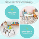 HONEY JOY 8 in 1 Baby High Chair, Convertible Highchair for Babies and Toddlers/Table and Chair Set/Building Block Table/Booster Seat/Stool/Toddler Chair with Safety Harness (Wave Gray) by TinyTreasures Baby Boutique