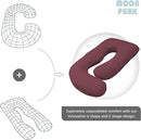 MOON PARK Pregnancy Pillows for Sleeping - U Shaped Full Body Maternity Pillow with Removable Cover - Support for Back, Legs, Belly, HIPS - 57 Inch Pregnancy Pillow for Women - Burgundy by TinyTreasures Baby Boutique