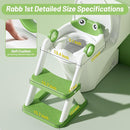 Frog Potty Training Seat, Upgrade Toddler Toilet Seat for Kids Boys Girls, 2 in 1 Potty Training Toilet for Kids, Splash Guard Anti-Slip Pad Step Stool by TinyTreasures Baby Boutique