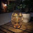 pearlstar Outdoor Solar Lanterns Light Rattan Bamboo Lamp with Handle for Hanging or Table Lamp for Patio Yard Garden Wedding Home Decoration, Edison Bulb, Auto on/Off(Style2) by GreenHaven Gardens