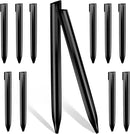 12Inch Metal Landscape Edging Stakes, 13Pcs Galvanized Steel Garden Stakes Top Curved Corrugated Landscaping Anchoring Spikes for Yard, Black by CozyNest Decor