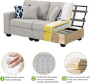 L Lengend Vansen Modular Sectional Sofa U Shaped Couch with Ottoman Modern Reversible Corner Sectional Couch for Living Room (Light Grey, U Shaped Sofa-1) by CozyNest Decor