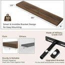 RICHFOCUS 55Inch Floating Shelves for Wall 1 Pack Shelves for Bedroom|Kitchen|Bathroom Wall Mounted Rustic Wood Floating Shelf with Invisible Brackets for Books|Storage|Decor, Walnut by CozyNest Decor