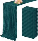 20 Pack Teal 10FT Cheesecloth Table Runner Rustic Gauze Cheese Cloth Table Runner for Wedding Bridal Baby Shower Table Decorations Boho Fabric Sheer Birthday Party Table Decor 20 x 120 Inch Long by CozyNest Decor