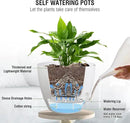 10 inch Self Watering Hanging Planters, 2 Pack Hanging Flower Pots for Indoor Outdoor Plants, Hanging Baskets with Drainage Holes & 2 Kinds of Plant Hangers for Garden Home Decor, White by GreenHaven Gardens