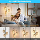 Boho Rattan Floor Lamp - Dimmable 70 Inch with Shades, Coastal 3 Light Bohemian Standing Lamp for Living Room Bedroom Office by CozyNest Decor