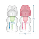 Dr. Brown's Natural Flow Anti-Colic Options+ Wide-Neck Baby Bottles 5 oz/150 mL,with Level 1 Slow Flow Nipple,4 Pack,0m+ by TinyTreasures Baby Boutique