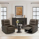 COLAMY Oversized Leather Recliner Chair, 360°Swivel Rocking Manual Recliner with Thick Cushioned Padding Backrest and Wide Seat - Lightbrown by CozyNest Decor