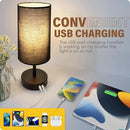 Yarra-Decor Bedside Lamp with USB Port - Touch Control Table Lamp for Bedroom 3 Way Dimmable Nightstand Lamp with Round Black Fabric Shade for Living Room, Dorm, Home Office (LED Bulb Included) by CozyNest Decor