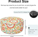 Inflatable Ottoman Stool D21 xH9 for Outdoor/Indoor Use, Water Repellent Patio Foot Rest Stool with Portable Handle,Round Pouf Ottoman Suitable for Garden,Deck and Camping - Flower Red by CozyNest Decor