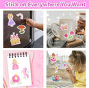 Jelly Sticker Books for Toddlers 2-4 Travel Essentials, Reusable Sticker Book + 8 Scenes + 2 Matching Games + 51 Large Princess Stickers for 1-3 Toddler Activities (Wonderland) by TinyTreasures Baby Boutique