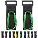 Baby Stroller Hook, Carry 30 lbs per Stroller Carabiner Clip, Adjustable Baby Stroller & Car Seat Hook for Hanging Diaper Bag, Wheelchair,Golf cart, Shopping and Pet Cart(2 Pcs Green) by TinyTreasures Baby Boutique