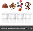 BALCI - 8oz Mini Ice Cream Containers with Silicone Lids (Set of 4) - Freezer Food Storage Containers, Reusable, LeakProof, For Homemade IceCream Containers - White with Sprinkles by TinyTreasures Baby Boutique
