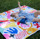 Jumbo Picnic Rug, Large Picnic Mat, 6'7" x 6'7", Outdoor Waterproof Picnic Blanket Beach Mat, Foldable & Waterproof, Picnic Blankets Ideal for Beach & Park, Outdoor Blanket, Pop Pip Pow by TinyTreasures Baby Boutique