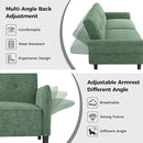 89” Futon Sofa Bed, Comfy Futon Couch Bed with 2 Square Pillows, Convertible Sleeper Sofa with Adjustable Backrest& Armrests, Modern Loveseat Sleeper for Living Room, Bedroom,Light Green by CozyNest Decor