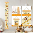 Personalized Name Growth Chart Wall Decor for Kids – Canvas Removable Height Chart Measuring Ruler 59" x 7.9" (Giraffes) by TinyTreasures Baby Boutique