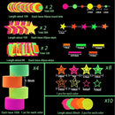 508ft UV Neon Paper Garland Crepe Streamers Glow in The Dark Party Supplies Garland Neon Party Decorations Streamers for Blacklight Reactive Fluorescent Wedding Birthday Party Decorations by TinyTreasures Baby Boutique