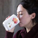 Novelty Rose Accent Cup For Girl, Personalized Rose Flower Coffee Mug 11oz 15oz, Customized Rose Lover Ceramic Cup With Name, Custom Flower Design Mug, Gift For Anniversary by CozyNest Decor