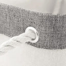 Basket for Organizing Cube Stgorage Bin - Small 6 Pack Fabric Storage Cubes Collapsible Baskets for Shelves with Rope, Bins for Organization Closet Cloth Toy Laundry Canvas (Grey&White 12x8x5.2 inch) by CozyNest Decor